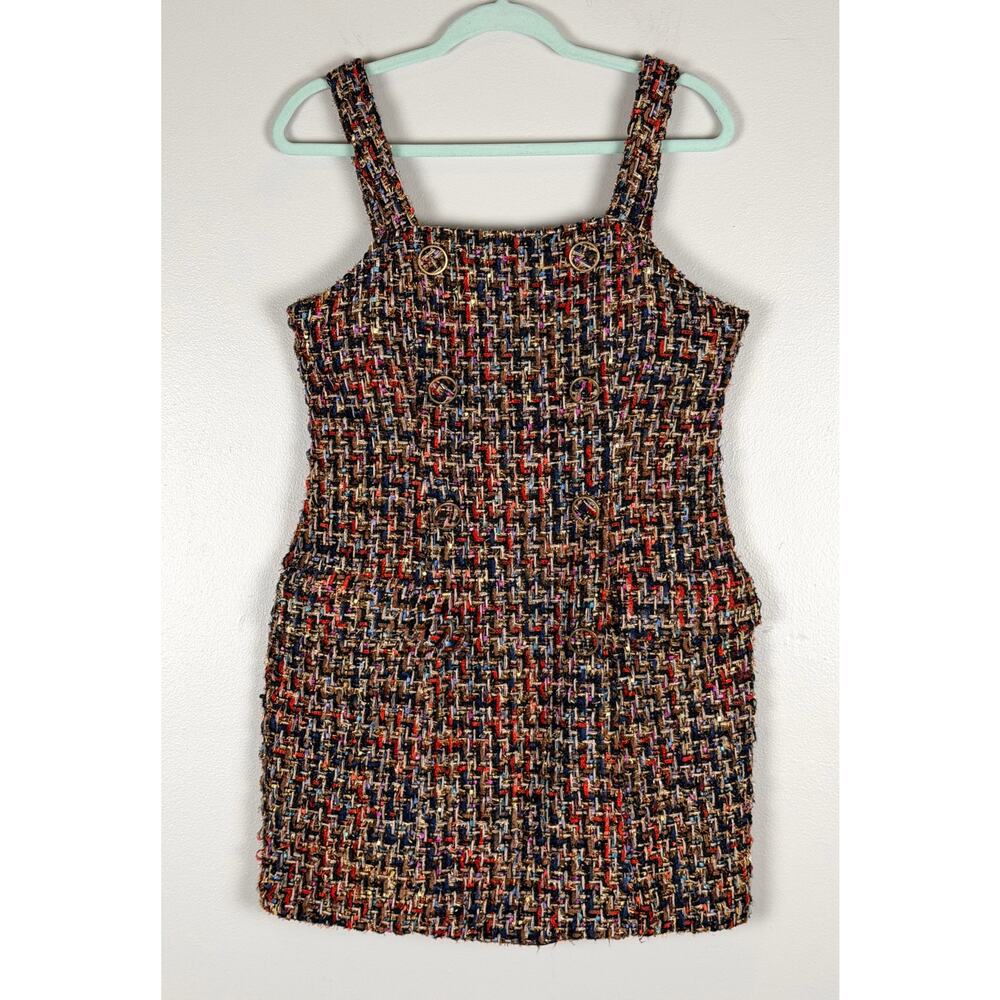 NEW Anthropologie J.O.A. Shimmer Tweed Sheath Mini Dress Multicolor Large - Picture 6 of 15